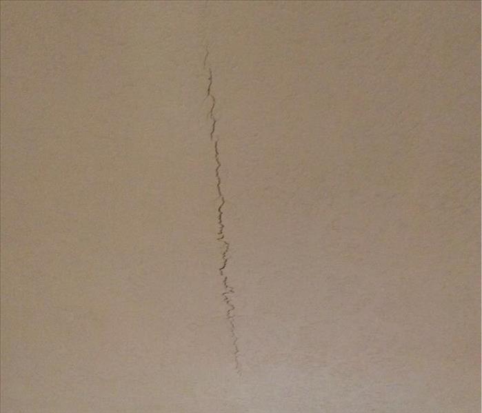 Crack in the ceiling of a home